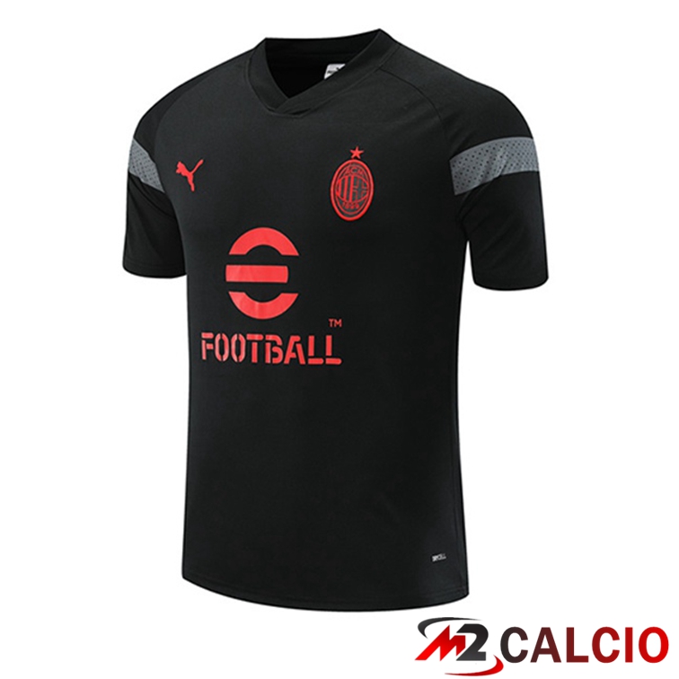 Maglie Calcio Personalizzate,Tute Calcio Squadre,Maglia Nazionale Italiana Calcio | T Shirt Allenamento AC Milan Nero 2022/2023