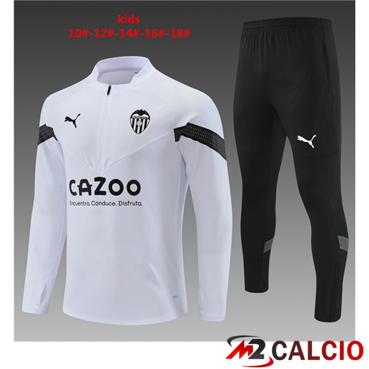 Maglie Calcio Personalizzate,Tute Calcio Squadre,Maglia Nazionale Italiana Calcio | Insieme Tuta Calcio Valencia CF Bambino Bianco 2022/2023