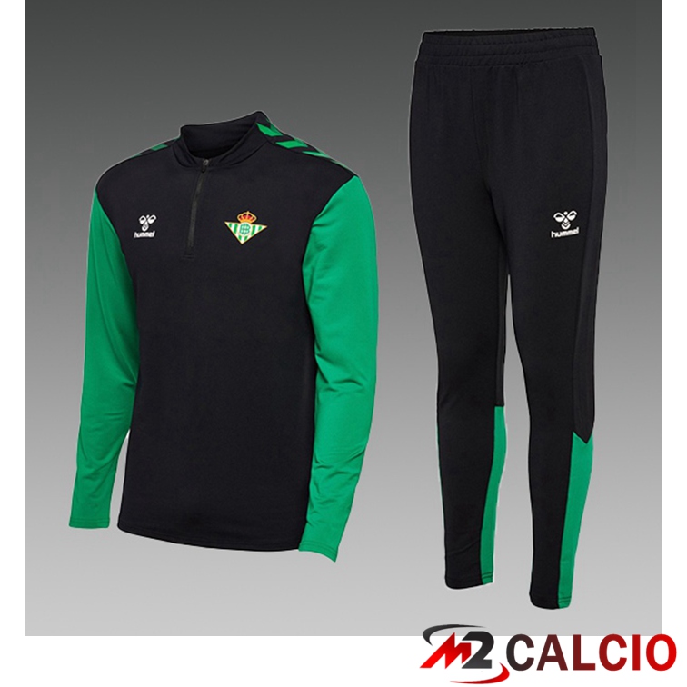 Maglie Calcio Personalizzate,Tute Calcio Squadre,Maglia Nazionale Italiana Calcio | Insieme Tuta Calcio Real Betis Bambino Nero 2022/2023