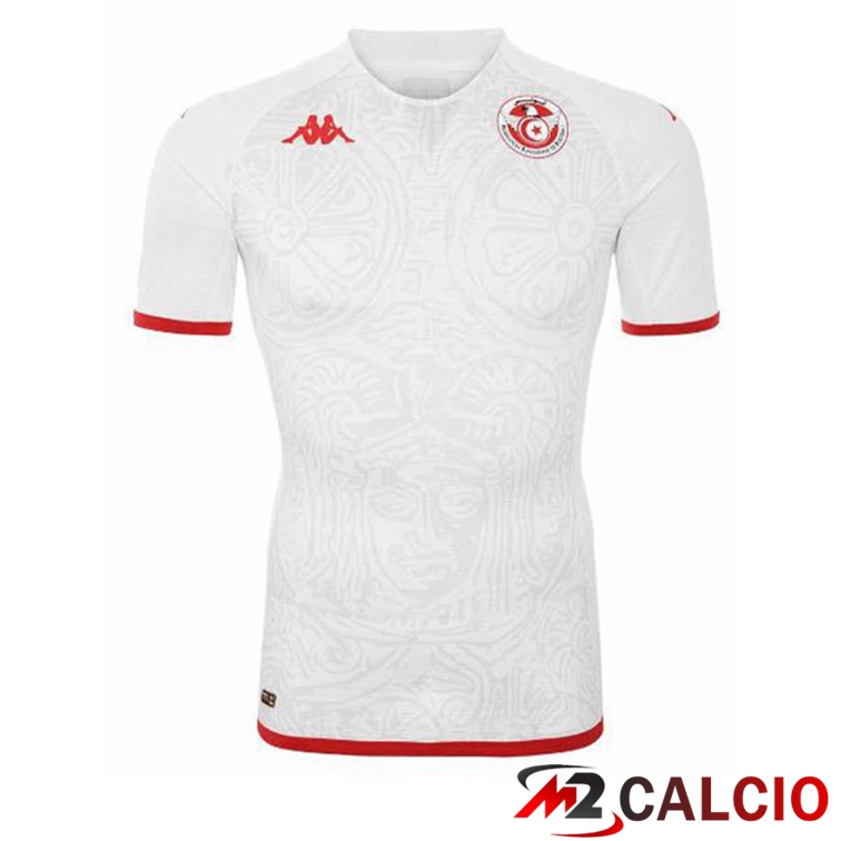 Maglie Calcio Personalizzate,Tute Calcio Squadre,Maglia Nazionale Italiana Calcio | Maglie Calcio Tunisia Seconda Bianco Coppa Del Mondo 2022