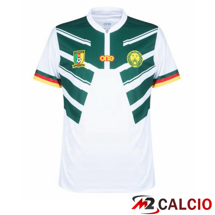 Maglie Calcio Personalizzate,Tute Calcio Squadre,Maglia Nazionale Italiana Calcio | Maglie Calcio Camerun Seconda Bianco Verde 2022/2023