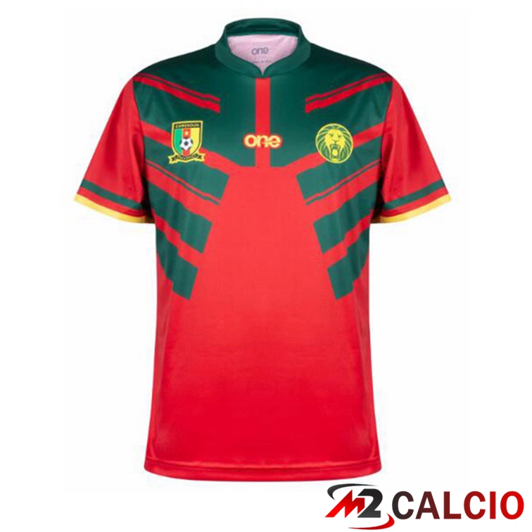Maglie Calcio Personalizzate,Tute Calcio Squadre,Maglia Nazionale Italiana Calcio | Maglie Calcio Camerun Terza Rosso Verde 2022/2023