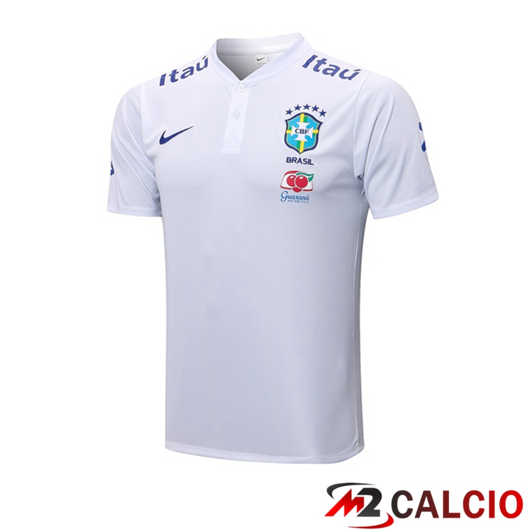 Maglie Calcio Personalizzate,Tute Calcio Squadre,Maglia Nazionale Italiana Calcio | Maglia Polo Brasile Bianco 2022/2023