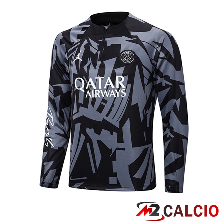 Maglie Calcio Personalizzate,Tute Calcio Squadre,Maglia Nazionale Italiana Calcio | Felpa Allenamento FC Barcellona Nero Grigio 2022/2023