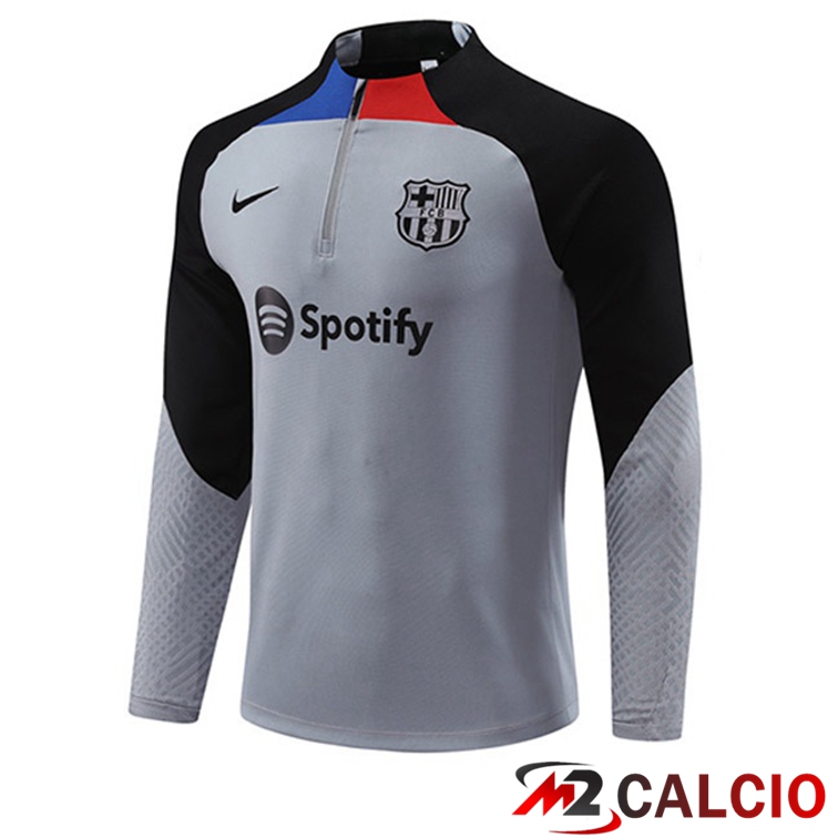 Maglie Calcio Personalizzate,Tute Calcio Squadre,Maglia Nazionale Italiana Calcio | Felpa Allenamento FC Barcellona Grigio 2022/2023