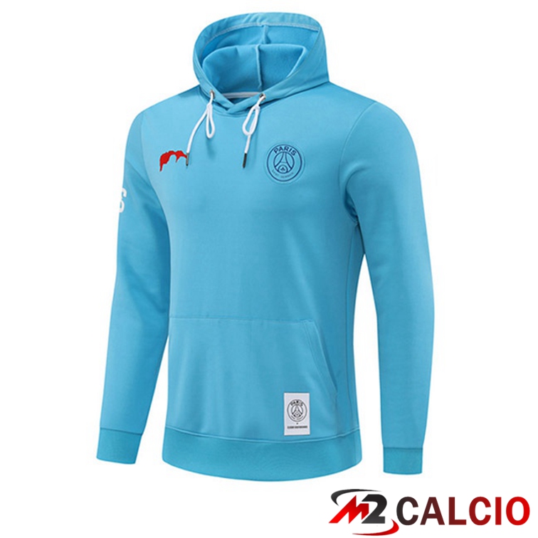 Maglie Calcio Personalizzate,Tute Calcio Squadre,Maglia Nazionale Italiana Calcio | Felpa Cappuccio Paris PSG Blu 2022/2023