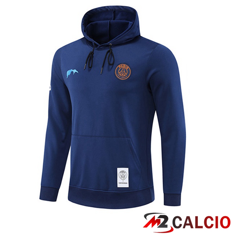 Maglie Calcio Personalizzate,Tute Calcio Squadre,Maglia Nazionale Italiana Calcio | Felpa Cappuccio Paris PSG Blu Reale 2022/2023