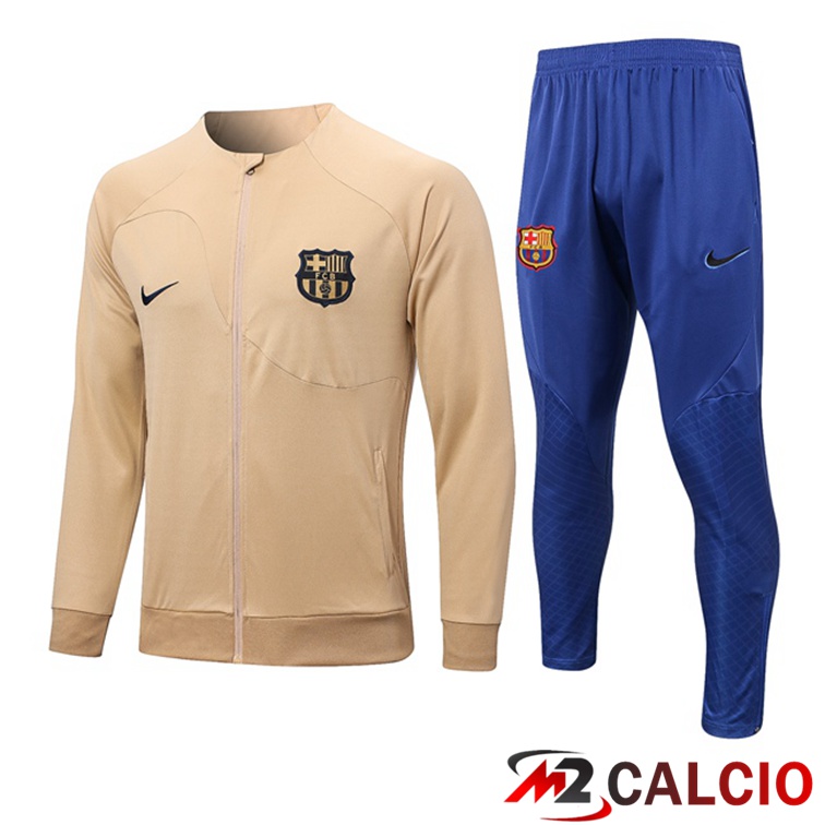 Maglie Calcio Personalizzate,Tute Calcio Squadre,Maglia Nazionale Italiana Calcio | Insieme Tuta Calcio - Giacca FC Barcellona Marrone 2022/2023