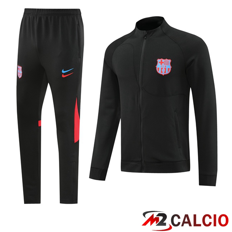 Maglie Calcio Personalizzate,Tute Calcio Squadre,Maglia Nazionale Italiana Calcio | Insieme Tuta Calcio - Giacca FC Barcellona Nero 2022/2023
