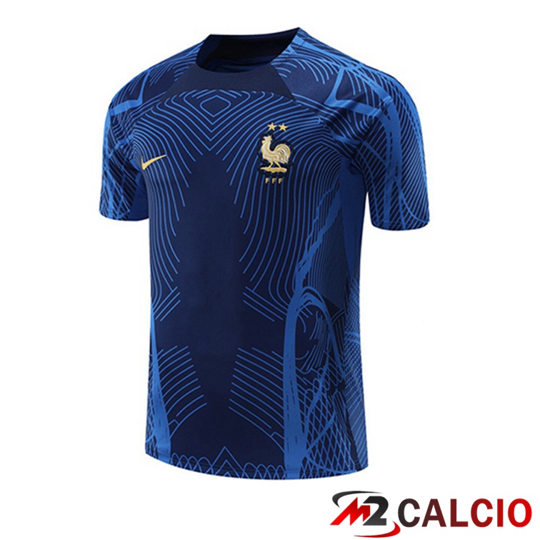 Maglie Calcio Personalizzate,Tute Calcio Squadre,Maglia Nazionale Italiana Calcio | T Shirt Allenamento Francia Blu 2022/2023
