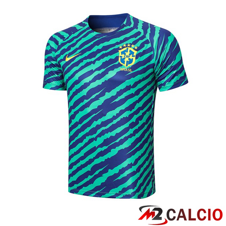 Maglie Calcio Personalizzate,Tute Calcio Squadre,Maglia Nazionale Italiana Calcio | T Shirt Allenamento Brasile Verde 2022/2023