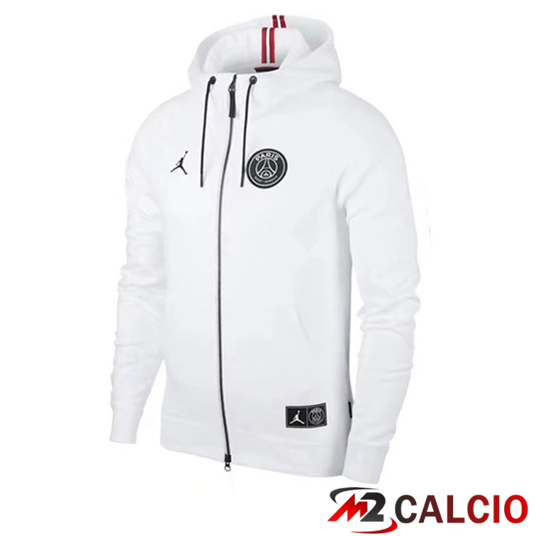 Maglie Calcio Personalizzate,Tute Calcio Squadre,Maglia Nazionale Italiana Calcio | Giacca Con Cappuccio JORDAN Paris PSG Bianco 2022/2023