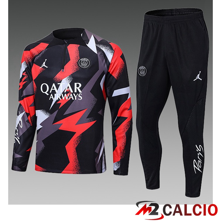 Maglie Calcio Personalizzate,Tute Calcio Squadre,Maglia Nazionale Italiana Calcio | Insieme Tuta Calcio Paris PSG Bambino Rosso Grigio 2022/2023