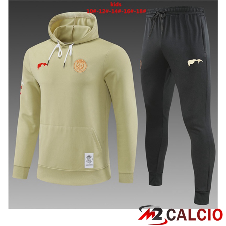 Maglie Calcio Personalizzate,Tute Calcio Squadre,Maglia Nazionale Italiana Calcio | Insieme Giacca Con Cappuccio Tuta Paris PSG Bambino Marrone 2022/2023