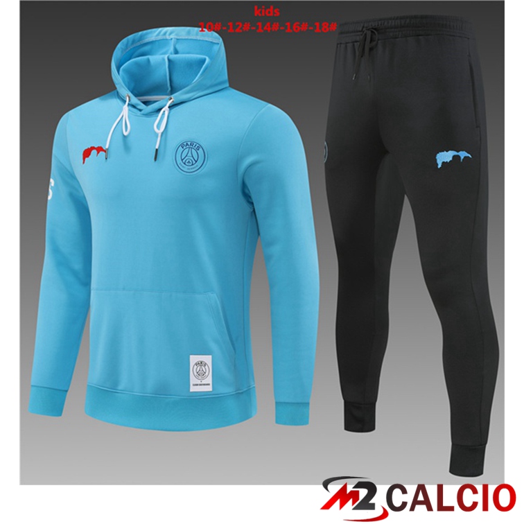 Maglie Calcio Personalizzate,Tute Calcio Squadre,Maglia Nazionale Italiana Calcio | Insieme Giacca Con Cappuccio Tuta Paris PSG Bambino Blu 2022/2023