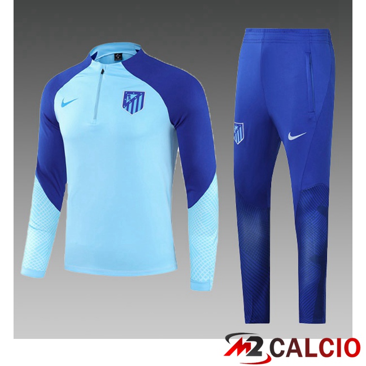 Maglie Calcio Personalizzate,Tute Calcio Squadre,Maglia Nazionale Italiana Calcio | Insieme Tuta Calcio Atletico Madrid Bambino Blu 2022/2023