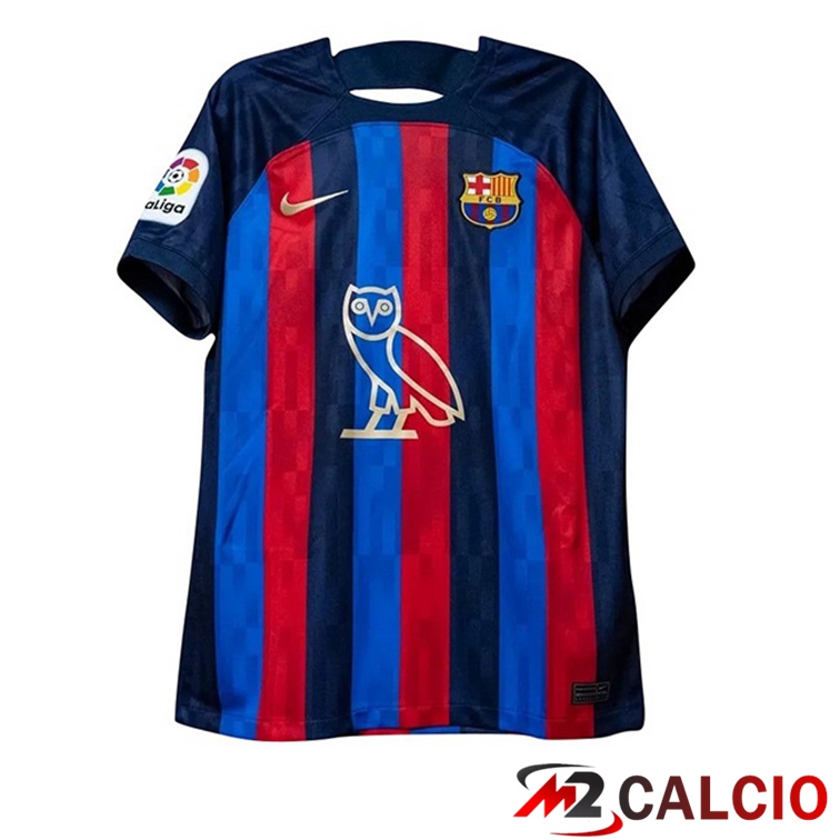 Maglie Calcio Personalizzate,Tute Calcio Squadre,Maglia Nazionale Italiana Calcio | Maglie Calcio FC Barcellona Prima Drake Sponsor Rosso Blu 2022/2023