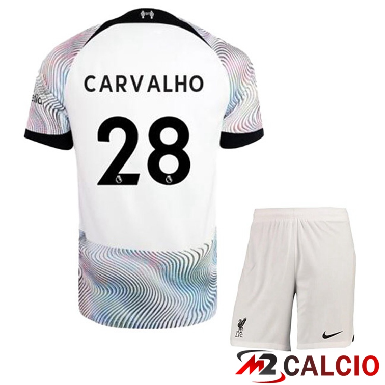 Maglie Calcio Personalizzate,Tute Calcio Squadre,Maglia Nazionale Italiana Calcio | Maglie Calcio FC Liverpool (CARVALHO 28) Bambino Seconda Bianco 2022/2023