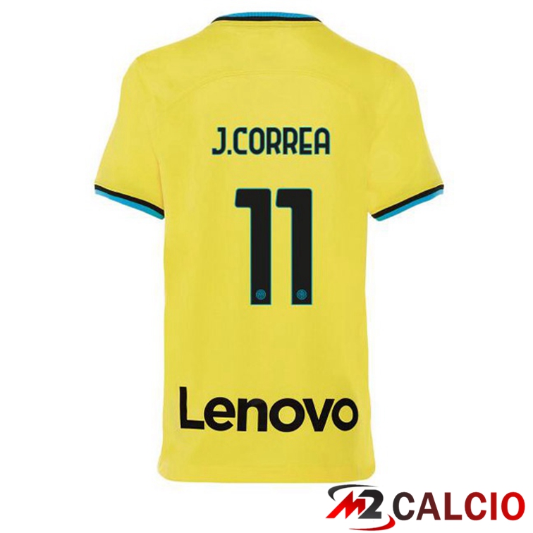 Maglie Calcio Personalizzate,Tute Calcio Squadre,Maglia Nazionale Italiana Calcio | Maglie Calcio Inter Milan (J.CORREA 11) Terza Giallo 2022/2023