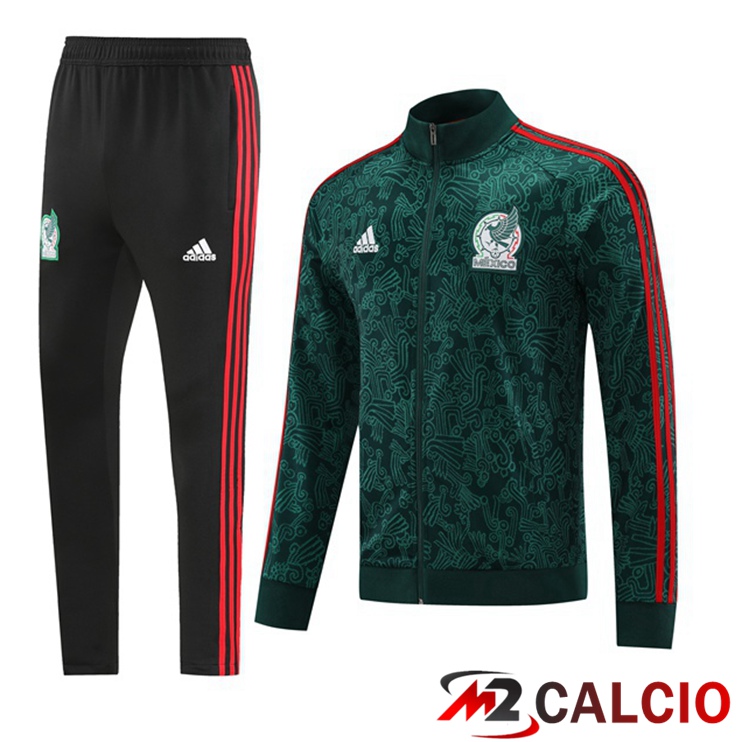 Maglie Calcio Personalizzate,Tute Calcio Squadre,Maglia Nazionale Italiana Calcio | Insieme Tuta Calcio - Giacca Messico Verde 2022/2023