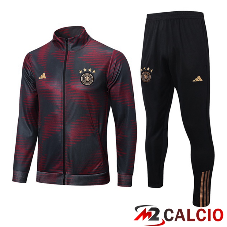 Maglie Calcio Personalizzate,Tute Calcio Squadre,Maglia Nazionale Italiana Calcio | Insieme Tuta Calcio - Giacca Germania Rosso Grigio 2022/2023