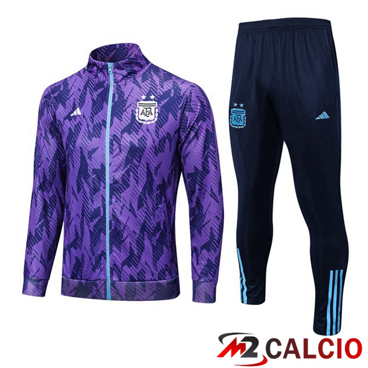 Maglie Calcio Personalizzate,Tute Calcio Squadre,Maglia Nazionale Italiana Calcio | Insieme Tuta Calcio - Giacca Argentina Viola 2022/2023