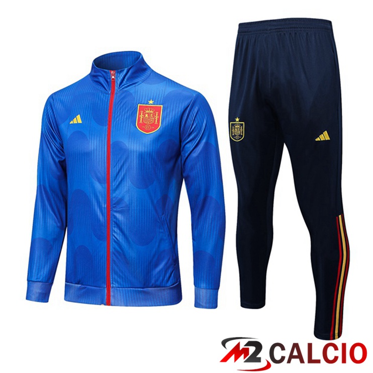 Maglie Calcio Personalizzate,Tute Calcio Squadre,Maglia Nazionale Italiana Calcio | Insieme Tuta Calcio - Giacca Spagna Blu 2022/2023
