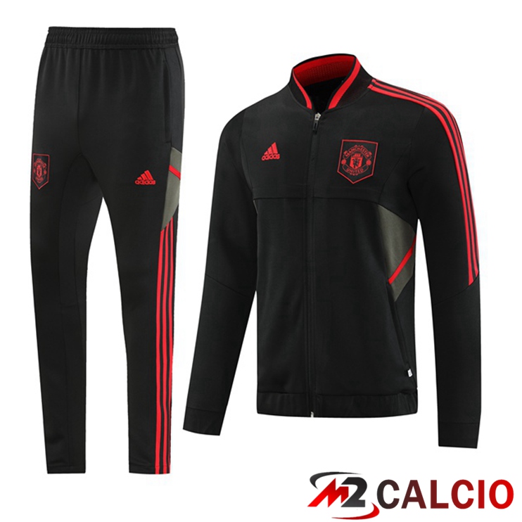Maglie Calcio Personalizzate,Tute Calcio Squadre,Maglia Nazionale Italiana Calcio | Insieme Tuta Calcio - Giacca Manchester United Nero 2022/2023