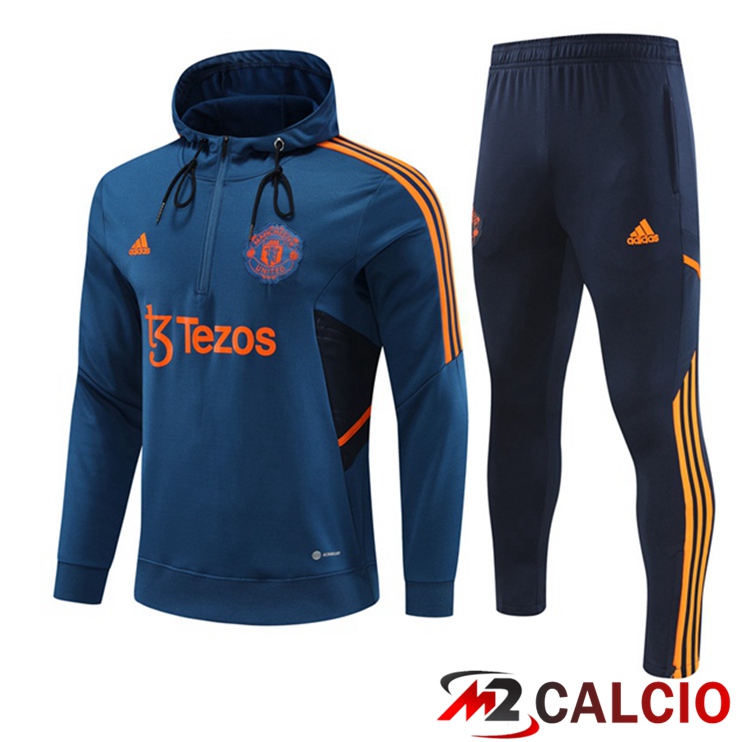 Maglie Calcio Personalizzate,Tute Calcio Squadre,Maglia Nazionale Italiana Calcio | Insieme Giacca Con Cappuccio Tuta Manchester United Blu 2022/2023