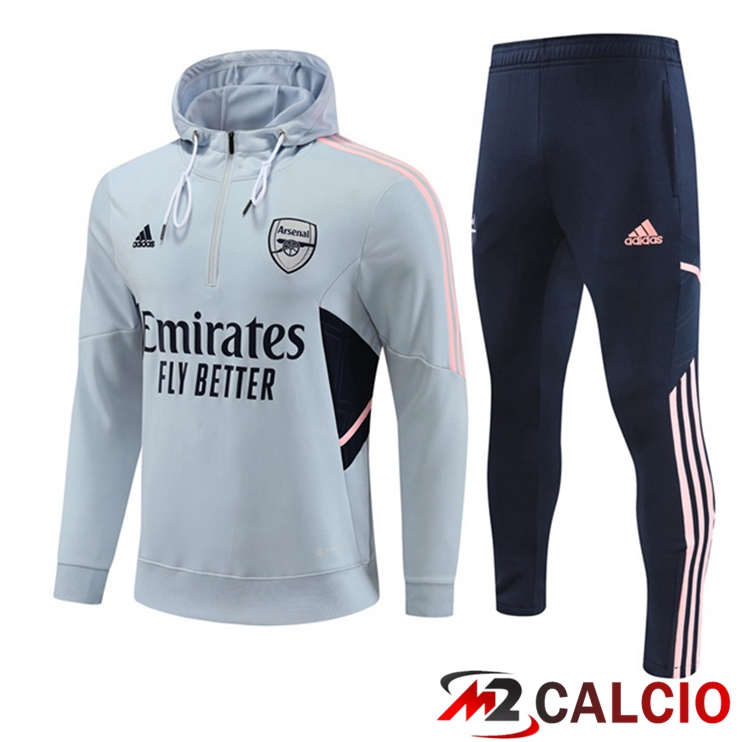 Maglie Calcio Personalizzate,Tute Calcio Squadre,Maglia Nazionale Italiana Calcio | Insieme Giacca Con Cappuccio Tuta Arsenal Grigio 2022/2023