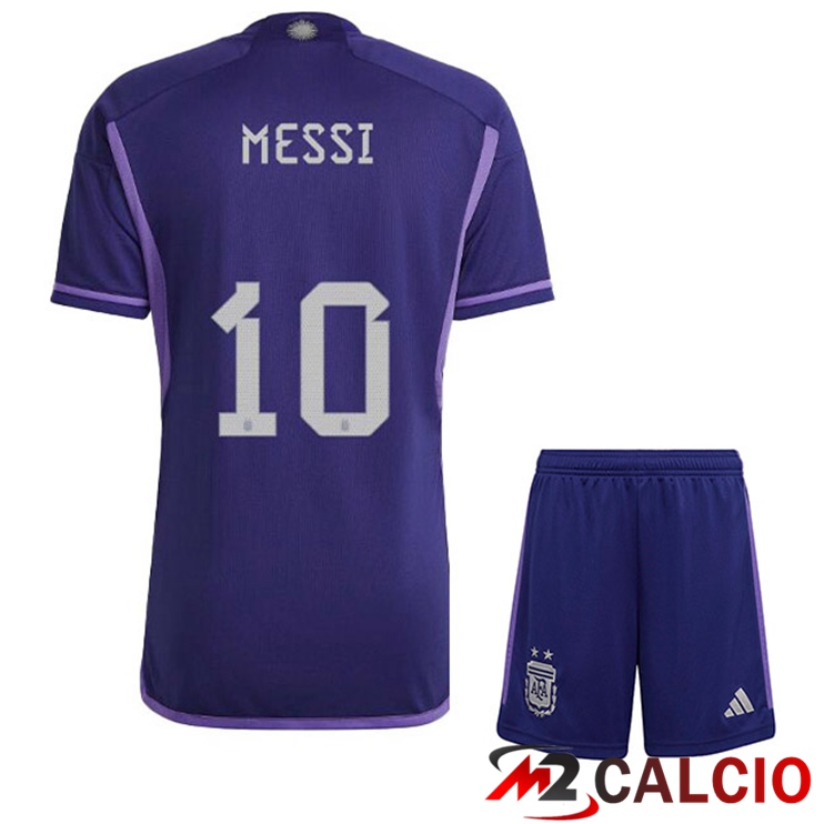 Maglie Calcio Personalizzate,Tute Calcio Squadre,Maglia Nazionale Italiana Calcio | Maglie Calcio Argentina (MESSI 10) Bambino Seconda Viola Coppa Del Mondo 2022