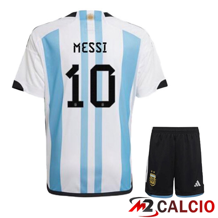 Maglie Calcio Personalizzate,Tute Calcio Squadre,Maglia Nazionale Italiana Calcio | Maglie Calcio Argentina (MESSI 10) Bambino Prima Blu Bianco 2022/2023