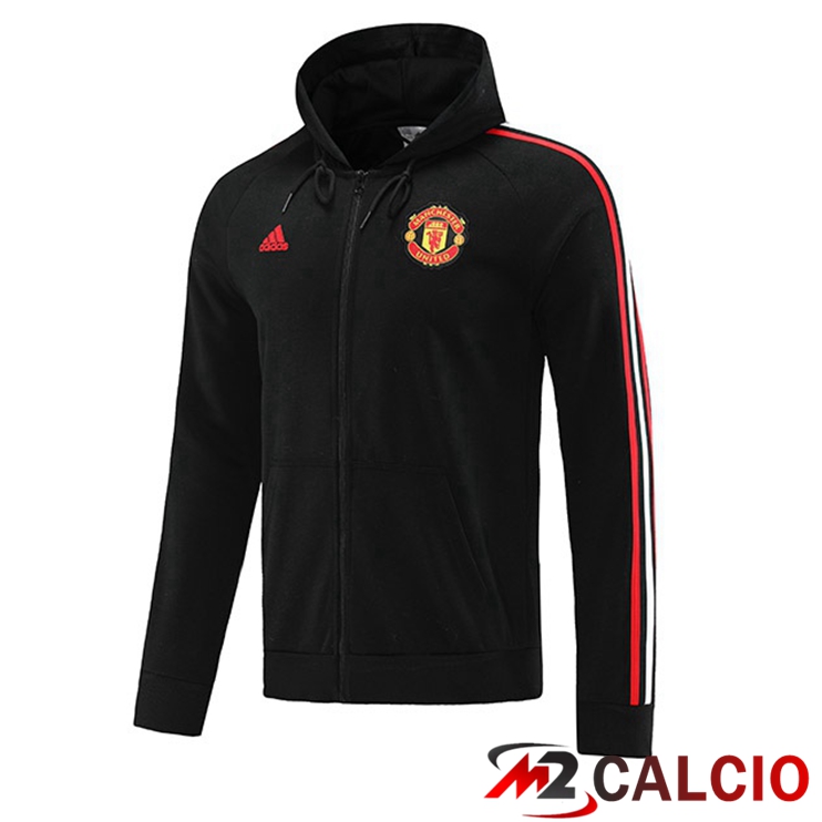 Maglie Calcio Personalizzate,Tute Calcio Squadre,Maglia Nazionale Italiana Calcio | Giacca Con Cappuccio Manchester United Nero 2022/2023