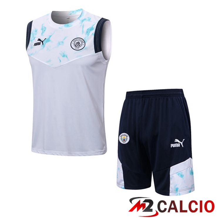 Maglie Calcio Personalizzate,Tute Calcio Squadre,Maglia Nazionale Italiana Calcio | Canotta Calcio Manchester City + Pantaloncini Bianco 2022/2023