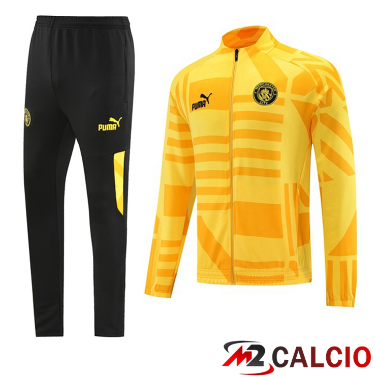 Maglie Calcio Personalizzate,Tute Calcio Squadre,Maglia Nazionale Italiana Calcio | Insieme Tuta Calcio - Giacca Manchester City Giallo 2022/2023