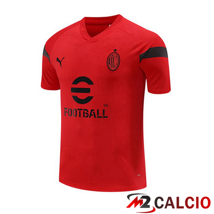 Maglie Calcio Personalizzate,Tute Calcio Squadre,Maglia Nazionale Italiana Calcio | T Shirt Allenamento AC Milan Rosso 2022/2023