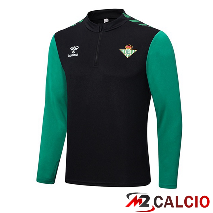 Maglie Calcio Personalizzate,Tute Calcio Squadre,Maglia Nazionale Italiana Calcio | Felpa Allenamento Real Betis Nero Verde 2022/2023