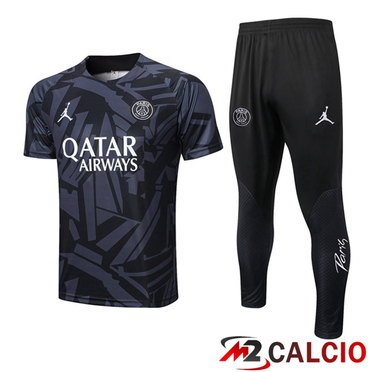 Maglie Calcio Personalizzate,Tute Calcio Squadre,Maglia Nazionale Italiana Calcio | T Shirt Allenamento Paris PSG + Pantaloni Nero 2022/2023