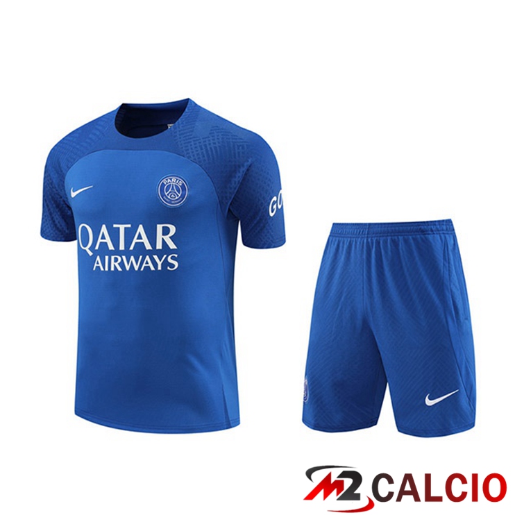 Maglie Calcio Personalizzate,Tute Calcio Squadre,Maglia Nazionale Italiana Calcio | T Shirt Allenamento Paris PSG + Pantaloncini Blu 2022/2023