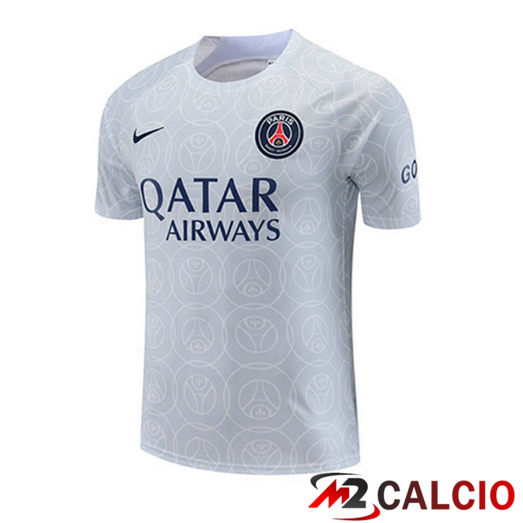 Maglie Calcio Personalizzate,Tute Calcio Squadre,Maglia Nazionale Italiana Calcio | T Shirt Allenamento Paris PSG Grigio 2022/2023