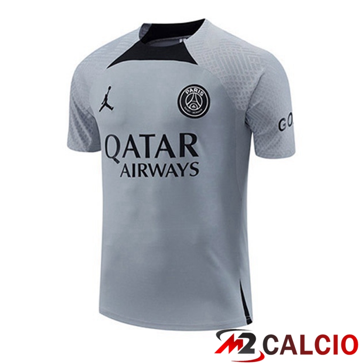 Maglie Calcio Personalizzate,Tute Calcio Squadre,Maglia Nazionale Italiana Calcio | T Shirt Allenamento Paris PSG Grigio 2022/2023