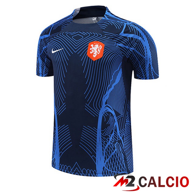 Maglie Calcio Personalizzate,Tute Calcio Squadre,Maglia Nazionale Italiana Calcio | T Shirt Allenamento Paesi Bassi Blu Reale 2022/2023