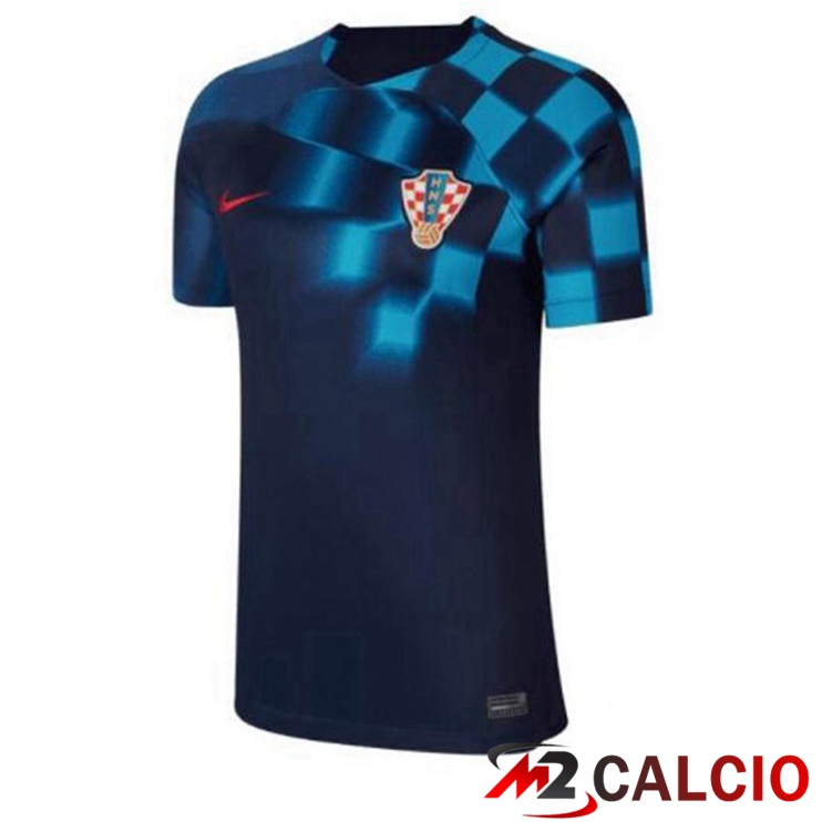 Maglie Calcio Personalizzate,Tute Calcio Squadre,Maglia Nazionale Italiana Calcio | Maglie Calcio Croazia Donna Seconda Nero Blu 2022/2023