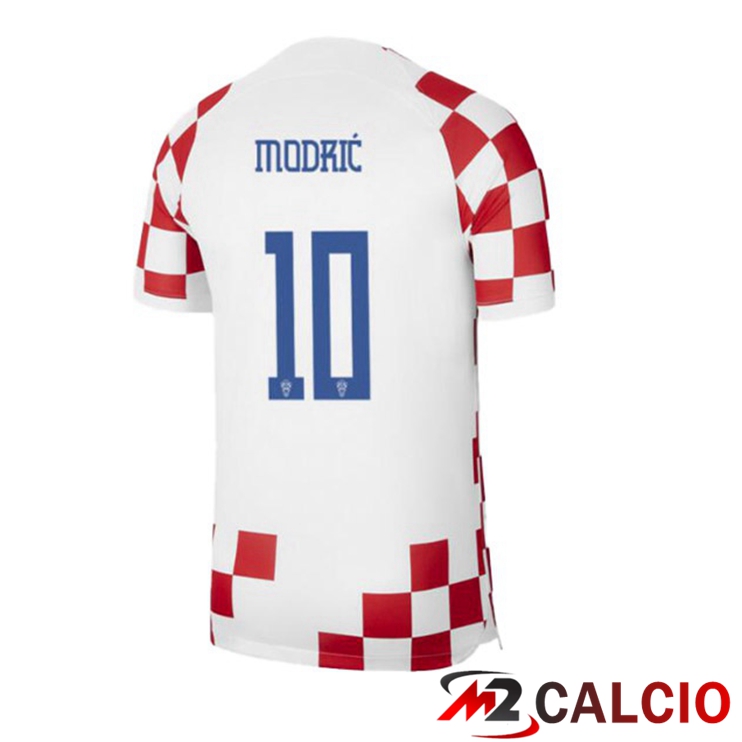 Maglie Calcio Personalizzate,Tute Calcio Squadre,Maglia Nazionale Italiana Calcio | Maglie Calcio Croazia (MODRIĆ 10) Prima Bianco Rosso Coppa Del Mondo 2022