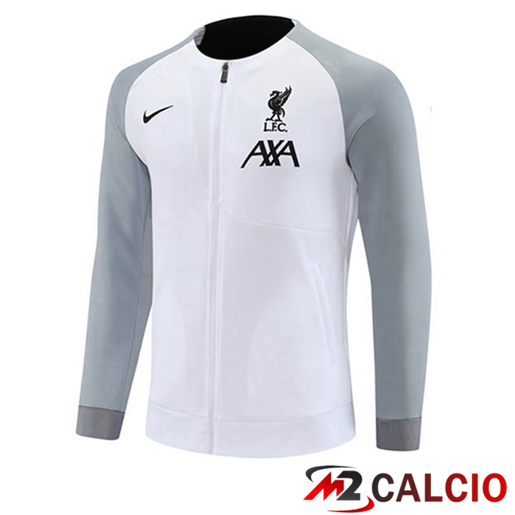 Maglie Calcio Personalizzate,Tute Calcio Squadre,Maglia Nazionale Italiana Calcio | Giacca Calcio FC Liverpool Bianco Grigio 2022/2023