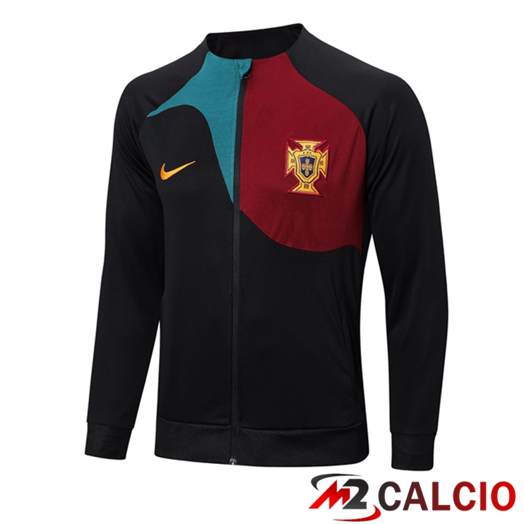 Maglie Calcio Personalizzate,Tute Calcio Squadre,Maglia Nazionale Italiana Calcio | Giacca Calcio Portogallo Nero 2022/2023