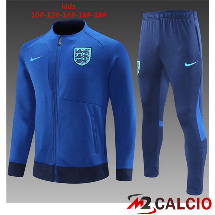 Maglie Calcio Personalizzate,Tute Calcio Squadre,Maglia Nazionale Italiana Calcio | Insieme Tuta Calcio - Giacca Inghilterra Bambino Blu 2022/2023