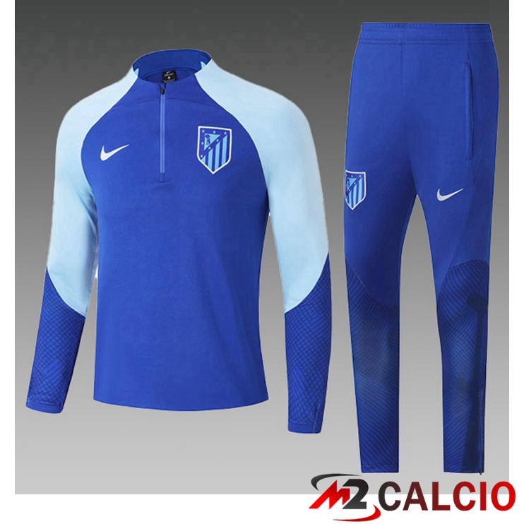 Maglie Calcio Personalizzate,Tute Calcio Squadre,Maglia Nazionale Italiana Calcio | Insieme Tuta Calcio Atletico Madrid Bambino Blu 2022/2023