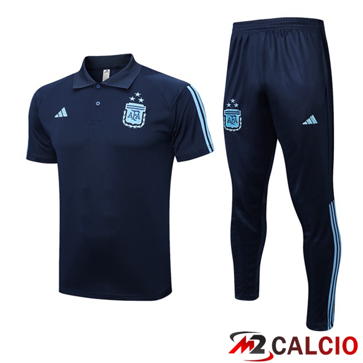 Maglie Calcio Personalizzate,Tute Calcio Squadre,Maglia Nazionale Italiana Calcio | Maglia Polo Argentina + Pantaloni Blu Reale 2023/2024