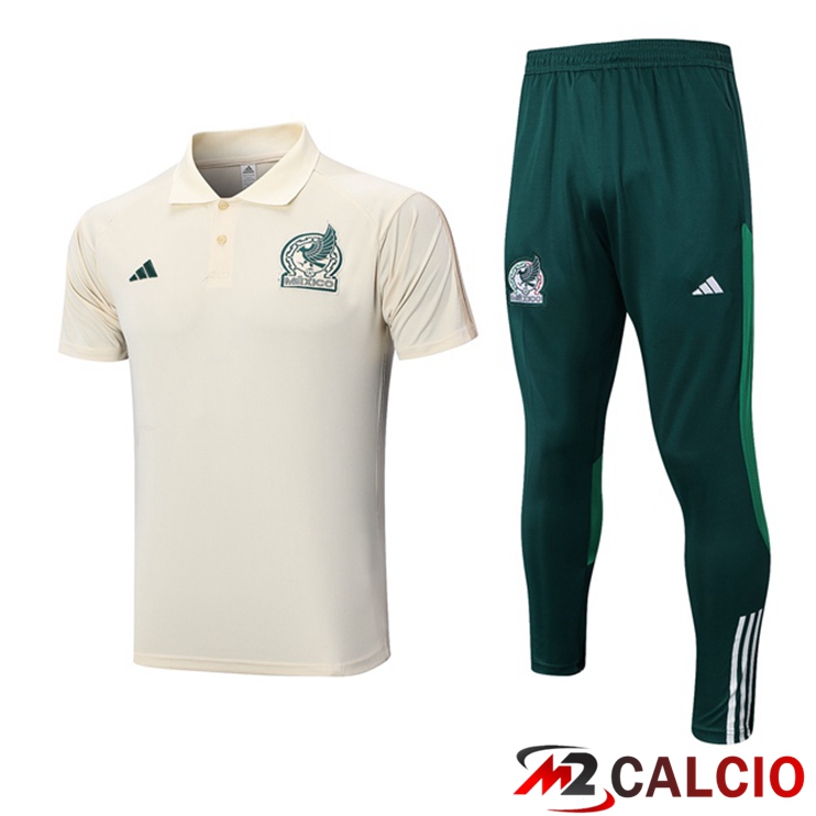 Maglie Calcio Personalizzate,Tute Calcio Squadre,Maglia Nazionale Italiana Calcio | Maglia Polo Messico + Pantaloni Marrone 2023/2024